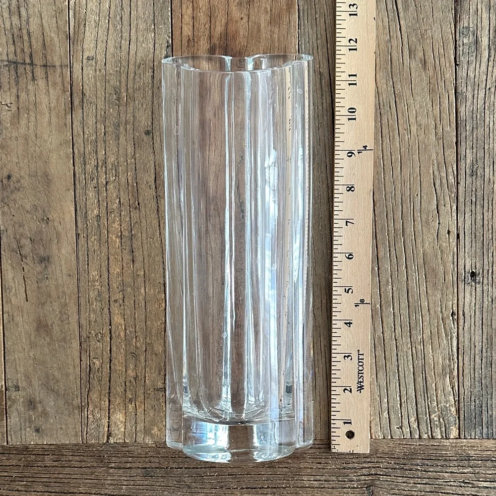 Vintage Disney Mickey Mouse silloutte 12” Crystal Glass Vase